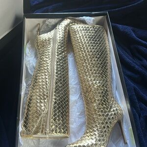 I.N.C Golden woven boots Savoniap